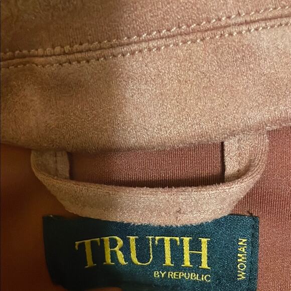 Republic Truth Faux Suede Leather Jacket. 1X - Picture 2 of 5